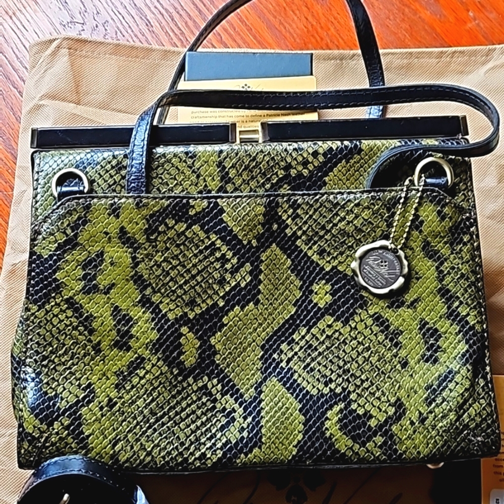 Patricia Nash Italian Leather Python Print Collection Handbag WOW!
